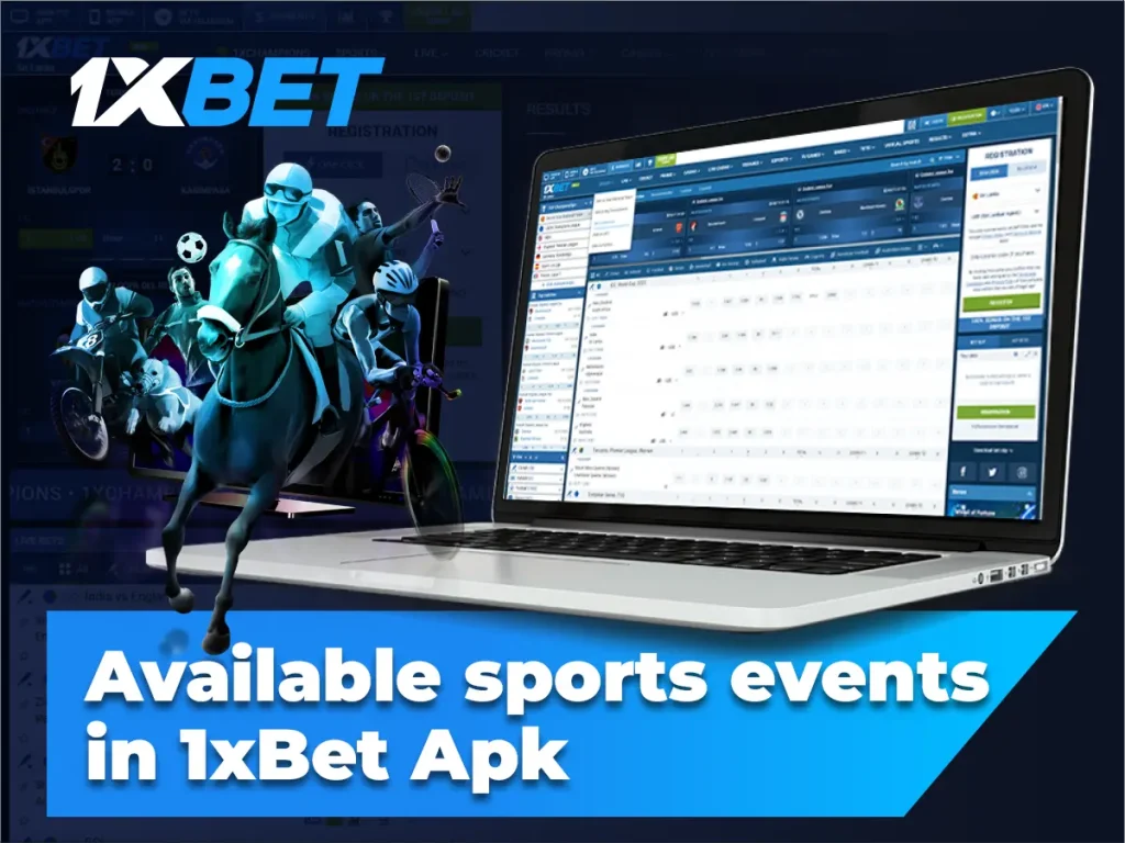 Available sports events in 1xBet Apk